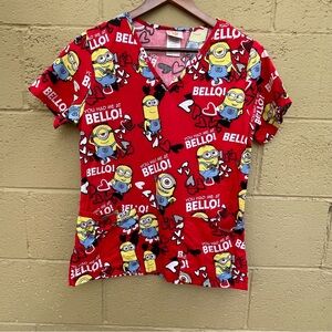 Women’s Despicable Me Scrub‎ Top Minion Size XS